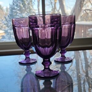 Vintage Libbey Duratuff Rare Gibraltar Amethyst Purple Goblet Collectible